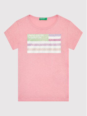 United Colors Of Benetton United Colors Of Benetton T-Shirt 3I1XC101Q Różowy Regular Fit