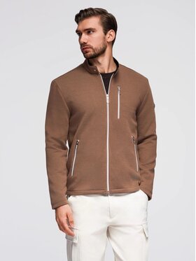 Ombre Ombre Kurtka przejściowa OM-JANP-0229 Brązowy Regular Fit