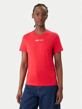 Tommy Jeans Tommy Jeans T-Shirt DW0DW22277 Czerwony Regular Fit