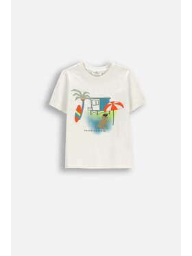 Coccodrillo Coccodrillo T-Shirt WC6143202TBK-003 Kremowy Regular Fit