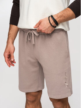 Ombre Ombre Szorty materiałowe OM-SRSK-0196 Beżowy Regular Fit