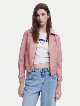 Desigual Desigual Jacke aus Kunstleder 25SWEW47 Rosa Loose Fit