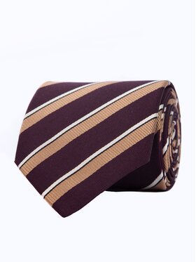 ELSNER ELSNER Krawat JEDWAB ŻAKARD A0012 Brązowy