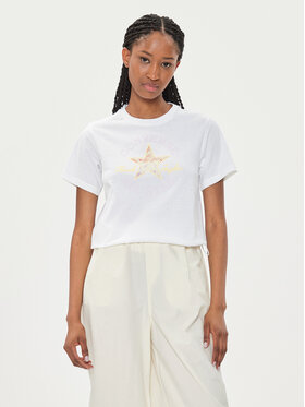 Converse Converse T-Shirt W Chuck Patch Infill Tee 10026362-A01 Biały Regular Fit