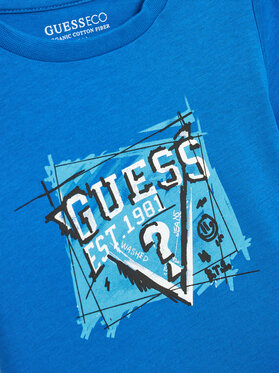 Guess T-shirt N4YI00 K8HM4 Plava Regular Fit