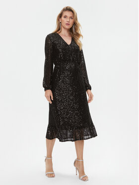 TWINSET TWINSET Koktejlové šaty 232TT2280 Černá Regular Fit
