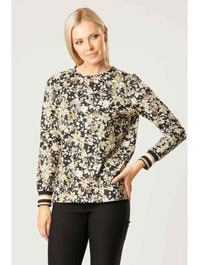 QUIOSQUE QUIOSQUE Halenka BLACK FLOWER BLOUSE Černá Regular Fit