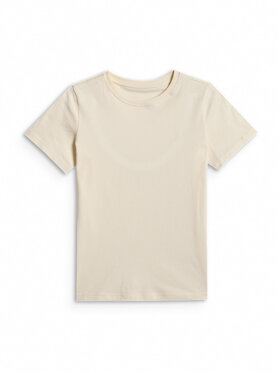 4F 4F T-Shirt BASIC+ Kremowy Regular Fit