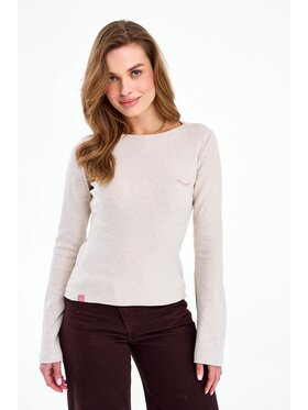 NAOKO NAOKO Longsleeve Blank Space Beżowy Regular Fit