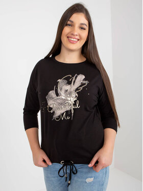 RELEVANCE RELEVANCE Bluzka 223317 Czarny Regular Fit