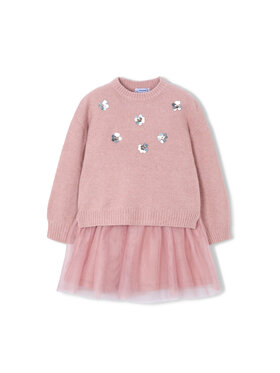 Mayoral Mayoral Vestito di maglia 4918 Rosa Regular Fit