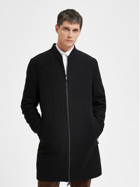 Selected Homme Selected Homme Vlnený kabát Paris 16085167 Čierna Regular Fit