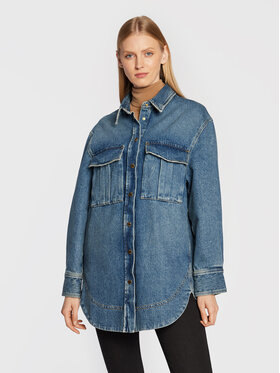 PINKO Pinko Τζιν μπουφάν Ululato 1J111G A05T Μπλε Oversize