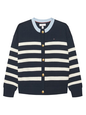 Tommy Hilfiger Tommy Hilfiger Кардиган Nautical Stripes KG0KG09696 Бял Regular Fit