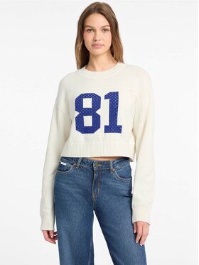 Guess Jeans Guess Jeans Sweter 177719 Biały Classic Fit