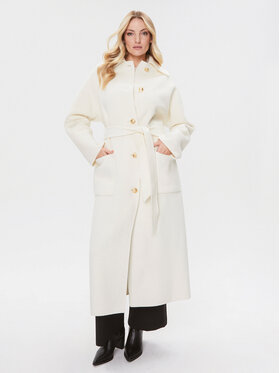 Elisabetta Franchi Elisabetta Franchi Vlněný kabát CP-45D-36E2-V840 Écru Regular Fit
