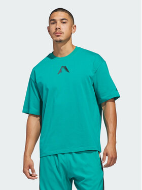adidas adidas Koszulka techniczna Anthony Edwards Believe That Zielony Loose Fit