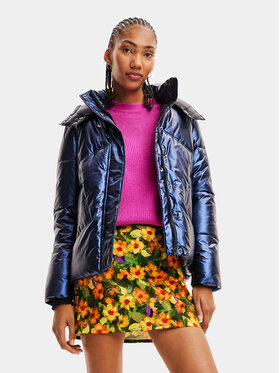 Desigual Desigual Pūkinė striukė 23WWEW78 Mėlyna Regular Fit