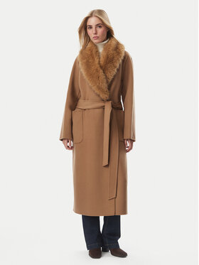 Tommy Hilfiger Tommy Hilfiger Vuneni kaput Belted WW0WW51105 Smeđa Regular Fit