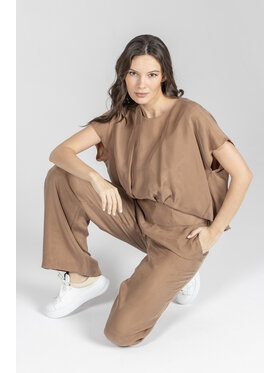 Deni Cler Milano Deni Cler Milano Bluzka W-DC-1217-F2-B8-18-1 Brązowy Loose Fit