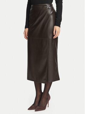 Marella Marella Пола от имитация на кожа Utile 2625776012 Тъмнокафяв Regular Fit