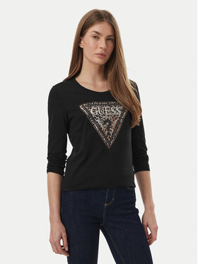 Guess Guess Блуза W6BI57 K7387 Черен Regular Fit