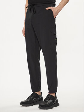 BOSS Boss Auduma bikses T_Urbanex-CargoLight 50508339 Melns Tapered Fit