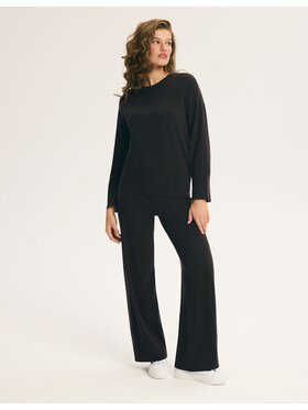 Esotiq Esotiq Komplet sweter i spodnie materiałowe 46082 Brązowy Regular Fit