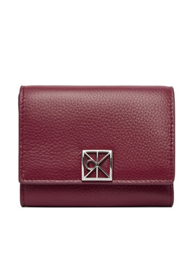 Calvin Klein Calvin Klein Portfel Emblem Hw Pebble Trifold W/Zip LV04F1128G Bordowy