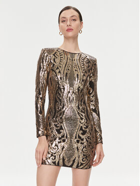 Guess Guess Коктейлна рокля Isla 4RGK72 6219A Златист Slim Fit