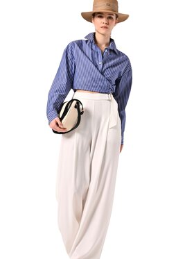 Rinascimento Rinascimento Σορτς υφασμάτινο Pantalone largo Λευκό Comfortable Fit