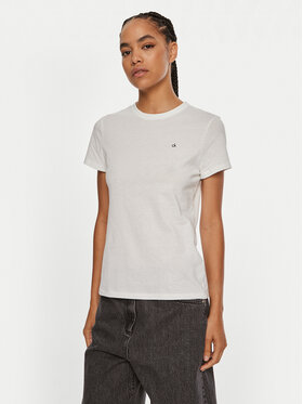Calvin Klein Calvin Klein T-Shirt Emb Graphic K20K208061 Biały Slim Fit