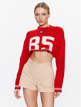 Tommy Jeans Tommy Jeans Sweater DW0DW15396 Piros Relaxed Fit