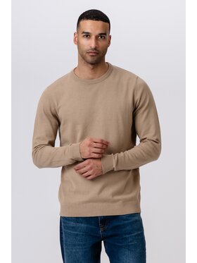 TeeShoppen TeeShoppen Sweter 'Basic Collection' Beżowy Regular Fit