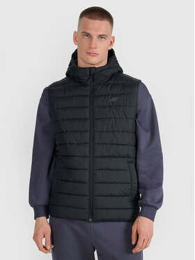 4F 4F Γιλέκο MIDSHOP TEXTILE Μαύρο Regular Fit
