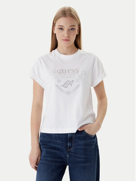 Guess Guess Tričko W6RI30 I3Z14 Biela Regular Fit