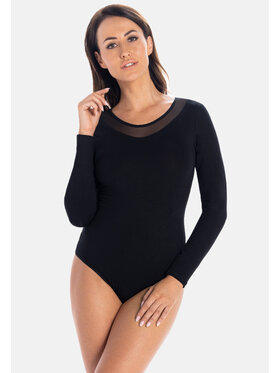Teyli Teyli Body damskie z wiskozy Amber Czarny Regular Fit