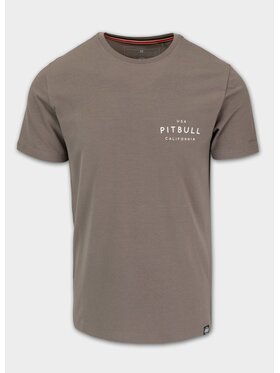 PITBULL PITBULL T-Shirt Koszulka męska Slim Fit USA CAL 3XL Brązowy Regular Fit