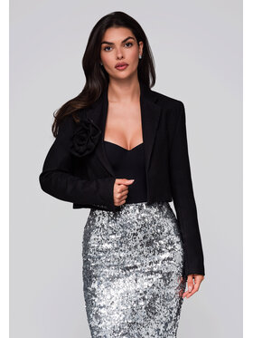Ombre Ombre Marynarka LW-BLZB-0100 Czarny Regular Fit