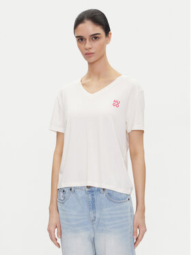 HUGO HUGO T-shirt Nika_T-Shirt 50540046 Écru Regular Fit