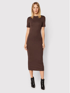 NA-KD NA-KD Kasdieninė suknelė Open Back 1018-009255-6018-003 Ruda Slim Fit