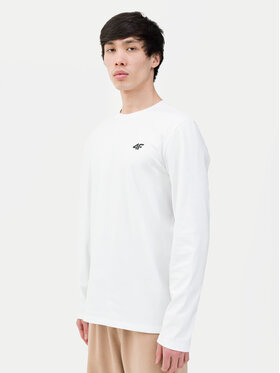 4F 4F S dlouhým rukávem 4FWSS24TLONM217 Bílá Regular Fit