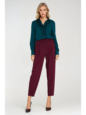 NIFE NIFE Spodnie damskie SD120 Bordowy Baggy Fit