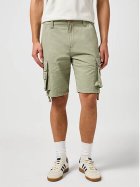 Wrangler Wrangler Szorty materiałowe CJ CARGO SHORTS Zielony Regular Fit