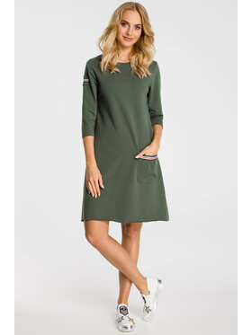 Made of Emotion Made of Emotion Sukienka codzienna M343 Zielony Basic Fit