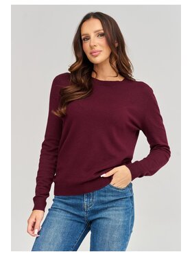 Makadamia Makadamia Sweter C105 Bordowy Loose Fit