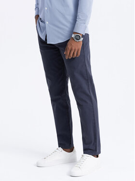 Ombre Ombre Spodnie materiałowe OM-PACP-0151 Granatowy Fitting Fit