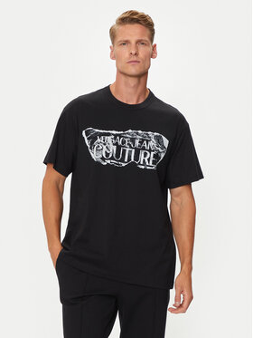 Versace Jeans Couture Versace Jeans Couture Tričko 76GAHE03 Čierna Regular Fit