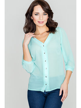 Lenitif Lenitif Bluzka K089 Zielony Regular Fit