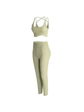 Yeaz Yeaz Komplet top i legginsy CLASSY Zielony Slim Fit